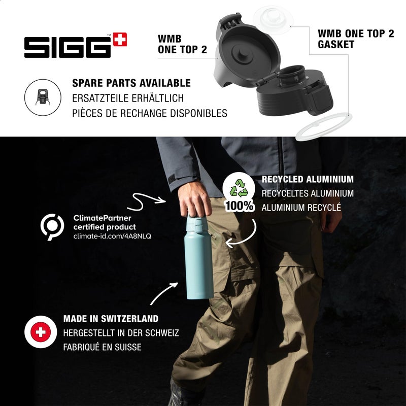 Sigg سيغ - زجاجة ماء ألمنيوم - WMB بايثفايندر ألمنيوم - معتمد محايد مناخياً - مضادة للتسرب - خفيفة الوزن - خالية من BPA - سوداء - 34 أونصة - Image 4